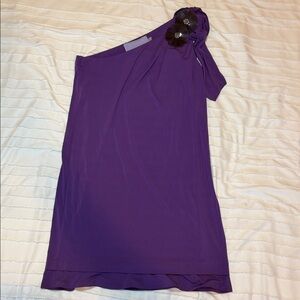 Vera Wang Lavender Label Purple One Shoulder Dress